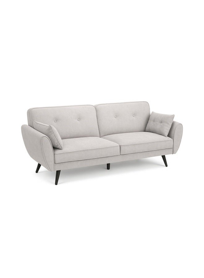 YI ONE Sofa Bed – 3-Seater Convertible Sofa with Adjustable Armrests, Push-Back Design & Metal Legs, Luxury Grey Fabric