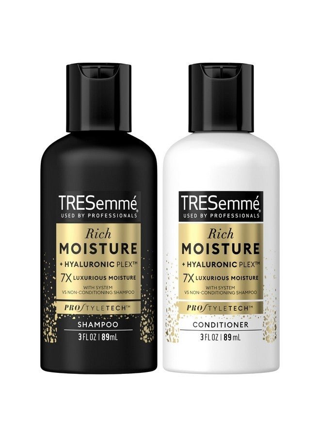 TRESemmé Shampoo & Conditioner Sulfatefree Travel Size Moisture Rich Hair Treatment For Dry Damaged Hair Mini Shampoo & Conditioner For Hair Repair Scented 3 Oz Ea (2 Piece Set)