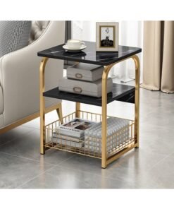 keke Modern 3 tier Minimalist Side Table with Storage
