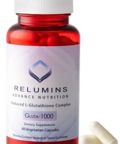 RELUMINS Reduced L-Glutathione Complex, Gluta-1000, 60 Vegetarian Capsules
