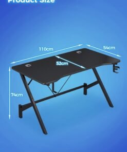 ADEBOLA Gaming Table with Cup Holder Study Table with Earphone Hook