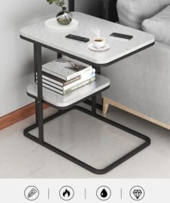 Arabest Modern Minimalist Sofa Side Table, Home Living Room Small Coffee Table, Multifunctional Small Square Table