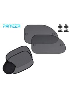 PAMEER Car Window Shade 4-Pack Auto Sunshade for Blocking UV Sunrays Suction Cup Cling Sunshade for Car Front and Back Windows Sun Glare and UV Rays Protection