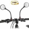GROIC 2 Pack Bicycle Rearview Mirror 360° Adjustable Bending Handlebar Bike Mirror Wide Angle Rear View Mirrors Rotatable Acrylic Convex Mirror for Ride Safely Electric Bicycle Moped Cycling