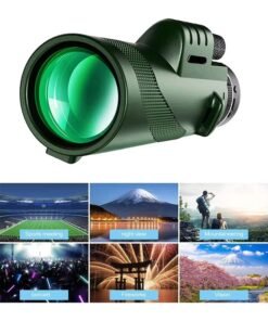 Occuwzz 80x100 high power monocular telescope, HD professional monocular telescope, wide field of view telescope, suitable for bird watching, hunting, travel, stargazing, cruise, football games, concerts, waterproof monocular telescope for adults