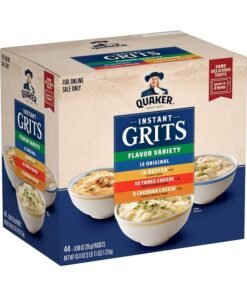 Quaker Instant Grits, 4 Flavor Variety Pack, 0.98oz Packets,44 Count (Pack of 1)