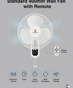 Havells Standard 16-Inch Wall Fan with Remote Control | 400mm Saber Wall-Mount Circulator | 3 Aerodynamic AS Blades, 50W High-Efficiency Copper Motor | Space-Saving, Whisper-Quiet Operation