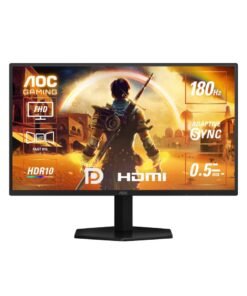 AOC 25 inch Fast IPS Gaming Monitor, FHD 1920 x 1080, 180Hz, 0.5MS MPRT / 1MS GTG, HDMI 2.0, Display Port 1.4, Adaptive-Sync, Tilt, High Dynamic Range(HDR10) support 25G42E Black & Red