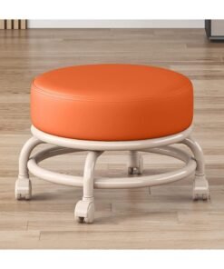 DubaiGallery Rolling Stools with 4 Wheels, Modern Low Seat Stool with Wheels for Home, Office, Shop, Living Room, Kitchen, Garage or Sofa, Footstool, Modern Rolling Seat