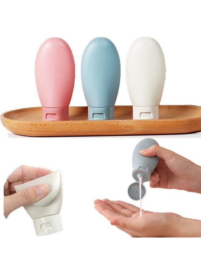 KESI ORNAMENTS Travel Bottles for Toiletries Refillable Plastic Travel Containers Dispenser with Lid Small Leak Proof Empty Squeeze Bottles Kit for Toiletries, Cream, Shampoo, Lotion (PACK OF 3)