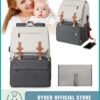 Bybeo Baby Diaper Bag Backpack, Multifunctional Diapers Changing Backpacks, Waterproof  Nappy/Nursing Bags, Fashion Mommy Backpack with Portable Change Mat and USB Charge Port, Large Capacity, for Newborn Mother/Father