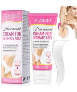 Elaimei Intimate/Private Hair Removal Cream, Painless Flawless Depilatory Cream For Private Areas, Pubic, Bikini, Body, Leg, And Underarms, Sensitive Formula For All Skin Types, Long-Lasting Fast-Acting 60G