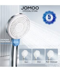 Jomoo High Pressure Shower Head with 3 Spray Modes, Water Saving Shower Head with ON/OFF Pause Switch, Anti-clog Nozzles Handheld Showerhead