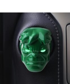SOLARAE Hulk The Avenger Marvel Push to Start Button Cover Car One-Button Start Button Protective Cover Interior Modification Ignition Device Switch Metal Decorative Stickers (Green)