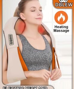 DBLEW Home Car U Shape Shawl Electric Shiatsu Neck And Shoulder Back Foot Waist Abdominal Body Massager with Heat Vibration Deep Tissue 3D Cervical Kneading Pillow For Muscle Pain Relief