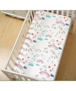 unikbebe 60*80cm Waterproof Baby Sleeping Cooling Mat, Baby Waterproof Mattress Protector, Changing Mat, Infant Waterproof sheet, Diaper Changing Pad, Breathable Mat for Baby Bed - Unicorn Pattern