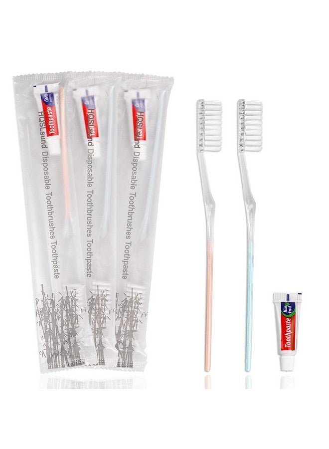 HQSLsund 30 Pack Disposable Toothbrushes with Toothpaste, Individually Wrapped Disposable Toothbrushes Bulk Toothbrushes Soft Bristle Manual Disposable Travel Toothbrush Kit