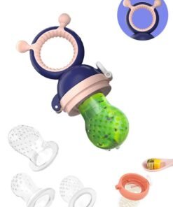 Lemon Baby Solids/Frozen Fruit Feeder Pacifier, Infant Teether Toy 4M+, BPA-Free Silicone Pouch & Nipple, Safely Introduce Solids, Teething Relief  ( Purple, S/M/L)