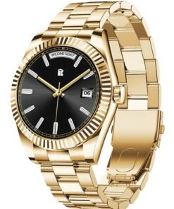 RollsTimi  Men's Smart Watch Women 1.28" AMOLED Waterproof Small Smartwatch,Fitness Tracker with Sleep Monitor Activity Tracker for Android and iPhone (Gold)