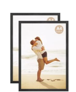 AKDC A4 Photo Picture Frame, Wood Black Certificate Frames Set Of 2