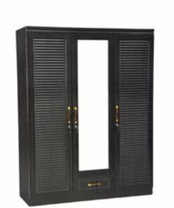 ALWASIT HOME 3 Door Wooden Wardrobe Cabinet Cupboard Engineered Wood Perfect Modern Stylish Heavy Duty Color Br