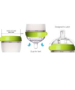 Alternative view of Bebiland 150ml Natural Feel Baby Bottle, Soft and Squeezy, Easy to Clean, Dual Anti Colic Vent Bottle for Baby, Infants and Newborn(Green)