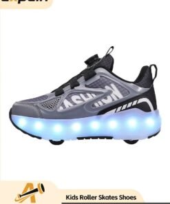 Axpeih Kids Roller Skates Shoes, 4 Wheels LED Light Up Rechargeable Sneakers, Multifunction Roller Skating Shoes for Boys Girls, Birthday & Holiday Gift