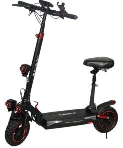 Crony T4 Big Display Electric Scooter With Seat, 2000W Brushless Motor, 40–65KM/H High-Speed Adult Electric Scooter, 48V/13Ah Long-Range Battery, Foldable Off-Road E-Scooter With 10” All-Terrain Tires, Dual Suspension & Hydraulic Disc Brakes, Triple LED Headlamps, App-Connected Smart Lock, Portable Commuter E-Bike, Aluminum Frame 120KG Heavy-Duty Load, Urban Mobility Electric Skateboard