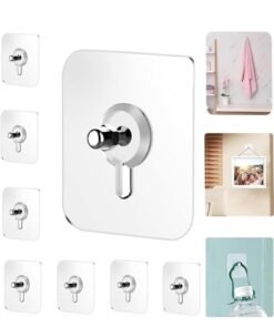 BELLSBERRY 8pcs Self-Adhesive Wall Hooks – Heavy Duty No Drilling Required for Hanging Bathroom Items, Clocks & Decorations