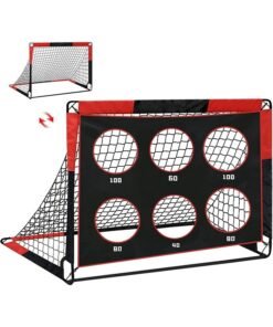 Garlo Football Goal Pop Up Football Net 2 In 1 Kids Football Goal for the Garden Portable Football Goal Indoor Outdoor Foldable Football Training with Target Goal Net