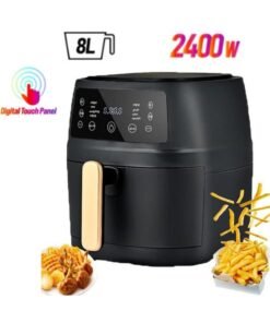 Kimaya 8L Air Fryer 2400W Extra Large Capacity Multi Functional Digital Air Fryer – Oil-Free Cooking, Smart Temp Control, Non-Stick & Auto Shut-Off (Matte Black)