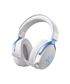MCHOSE V9 Pro Wireless Gaming Headset with Mic,2.4G/BT Wireless & Wired Gaing Headphone,53mm Drivers, 7.1 Surround Sound,15ms Ultra-Low Latency, Detachable AI Noise-Canceling Microphone,Type-C Charging,White/Blue