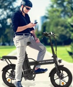Wind Horse Folding Electric Bike with 350W High Speed Motor, 36V 8AH Battery, 40 KM/H Speed, 35 KM Range, Dual Disk Brakes, Carbon Alloy Frame and 16-Inch Tires, Portable Electric Bike with Dual Seat - Image 3