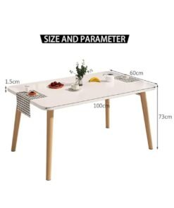 Alternative view of Dining Table, Modern Coffee Table Lunch Table with Solid Wooden Legs, Simple Square Side Desk Kitchen Table for Small Space Like Home Living Room Kitchen Dining Room Lounging Cafeterias (Square, 100 * 60 * 73CM)