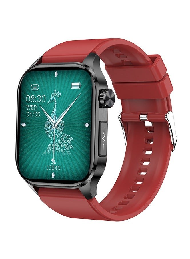AROAQ Et580 Smart Watch, Durable Elegant Bluetooth Calling Smart Watch, Amoled Display Fitness Tracker Watch With Blood Pressure Blood Sugar Monitoring, (Red Glue)