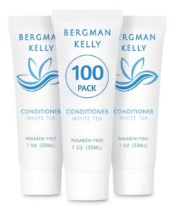 BERGMAN KELLY Hotel Conditioner 1 Fl Oz 100 PK White Tea Delight Your Guests with Revitalizing and Refreshing White Tea Travel Conditioner Quality Small Amenities Hotel Toiletries in Bulk