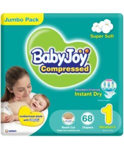BabyJoy 2X Compressed Diamond Pad Diaper, Size 1, Newborn, 0-4 Kg, Jumbo Pack, 68 Diapers