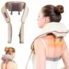 DubaiGallery Massage for Neck and Shoulder with Heat Shiatsu Neck and Back Massagers Electric Shoulder Massagers with Heat 5D Kneading Deep Tissue Massage Super Large Massage Head