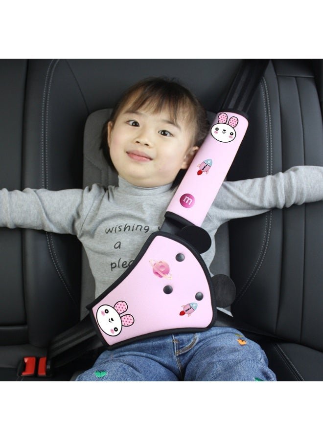 DOOKOO Children Car Seat Belt Adjuster&Covers, Kids Seatbelt Cover Pads for Neck Support, Toddler Safety Shoulder Positioner, Head-Rest Seatbelt Pillow for Travel&Driving, Set of 2