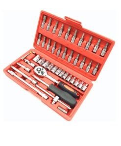 ABBASALI 1/4''Socket Ratchet Wrench Socket Bit Combination Tools Kit for Auto Repairing & Household,Metric,46-Piece Socket Spanner Set 0.6 cm / 0.25-Inch