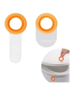 Toilet Lid Lifter Set, 2 Pcs Toilet Cover Handle & Seat Cover Lifter, Avoid Direct Contact with The Toilet - Portable Toilet Seat Handle for Home, Office, Hotel Orange