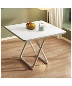 Folding Table Square Dining Table Round Corner Design Coffee Table Back Fixing Clips Study Table Stable Structure Portable Picnic Table Corner Protector