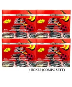 Lucky Bakhoor Charcoal Quick Ignite and Long Lasting Incense Coal 20-Peices x 4 Boxes (Compo Pack)