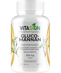 VITASIGN Premium Glucomannan 500mg, 90 Vegan Capsules – For weight management, Digestion and gut health