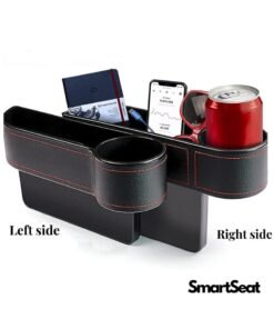 SmartSeat Car Seat Organizer, Car Seat Gap Filler Car Seat Gap Organizer Set 2 Pack 1 Pair 2 Pieces, Multifunctional Storage Box Accessories, Leather with Cup Holder Side Pocket, Car Interior Storage 2 Pcs
