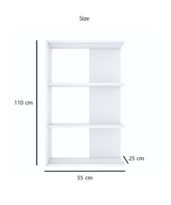 MODERN HOME Black 4-Shelf Wooden Bookcase – 110 cm Storage for Living Room, Bedroom & Office - Image 3