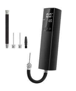 Barakah Electric Ball Pump,Smart Football Pump Portable Fast Ball Inflation with Accurate Pressure Gauge and Digital LCD Display for Football Basketball Volleyball Rugby (2 Needle and 1 Nozzle)