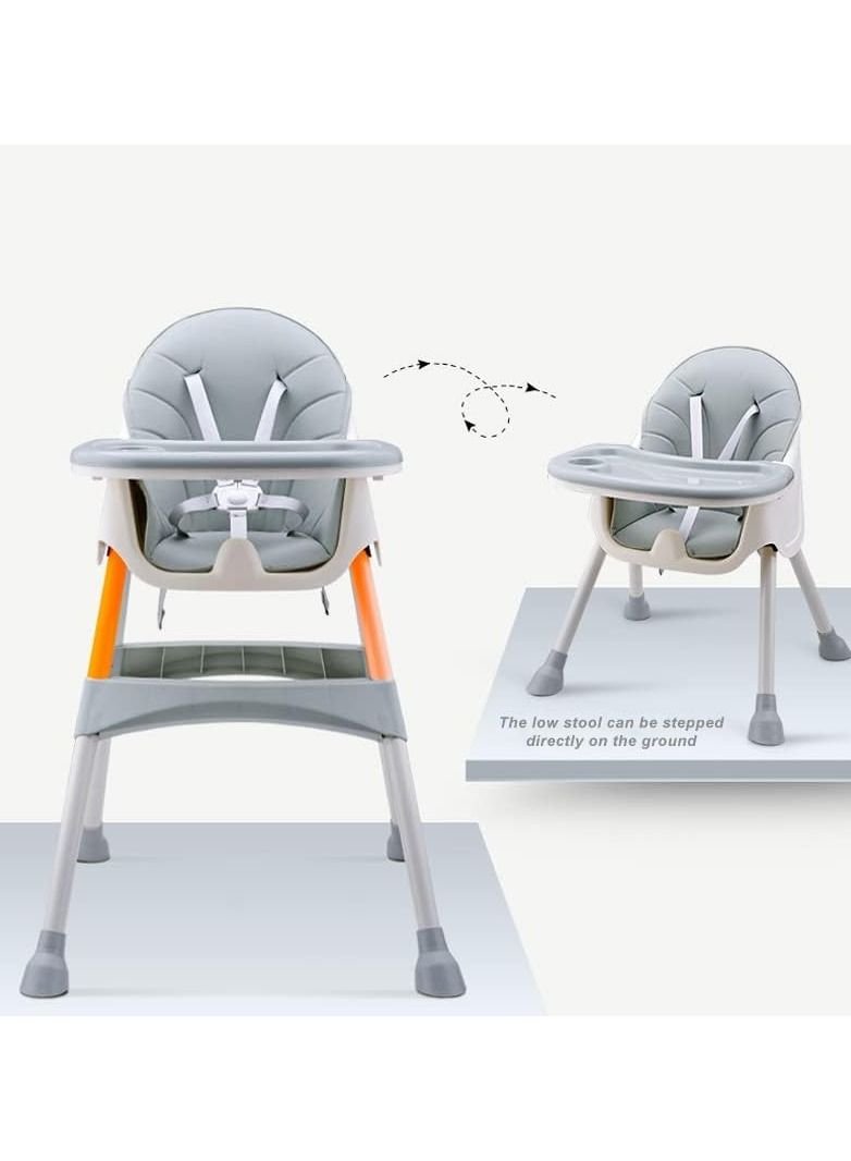 Nano Classic Multi Functional High Chair seat Feet Adjustable Non Slip Children Kids eating dining feeding Chair baby chairs- Khaki - Image 2