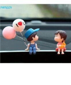 PAMEER Lovely Car Couple Car Ornament Car Interior Center Console Decoration, Cute Couple Car Dashboard Decor, Cartoon Car Dashboard Decorations with Balloon Car Fashion
