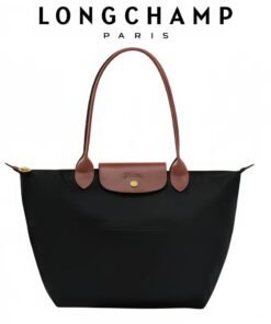 Longchamp Women's Medium Handbags, Tote Bags, Shoulder Bags, Forest Black Classic Style